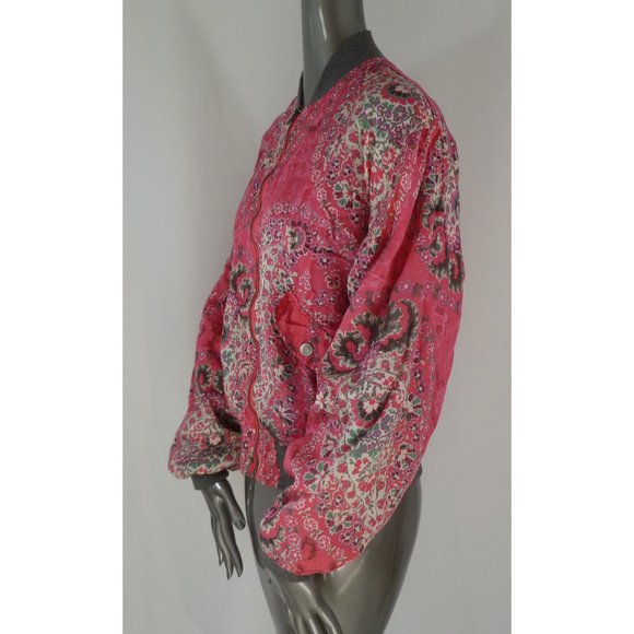 NWT Free People Pink Floral Bomber Jacket XS - Picture 4 of 6
